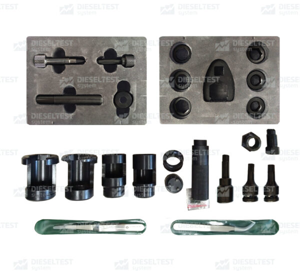 Dieselland DL-CR-TOOL-KIT-12 – Werkzeugsatz für die Reparatur von Common-Rail-Injektoren (12-teilig)