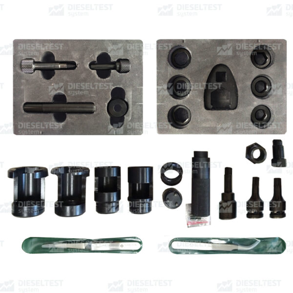 Dieselland DL-CR-TOOL-KIT-12 – Werkzeugsatz für die Reparatur von Common-Rail-Injektoren (12-teilig)