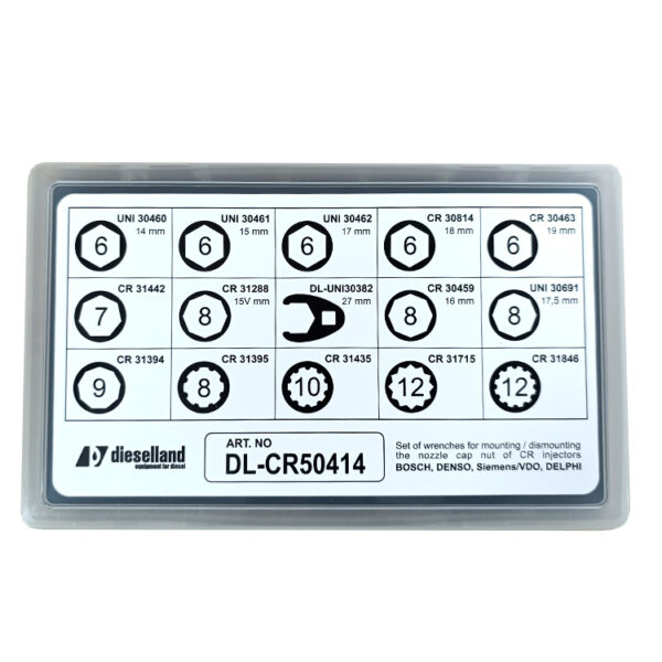 Dieselland DL-CR50414 – Schlüsselsatz (16-teilig) für Düsenmuttern von CR-Injektoren