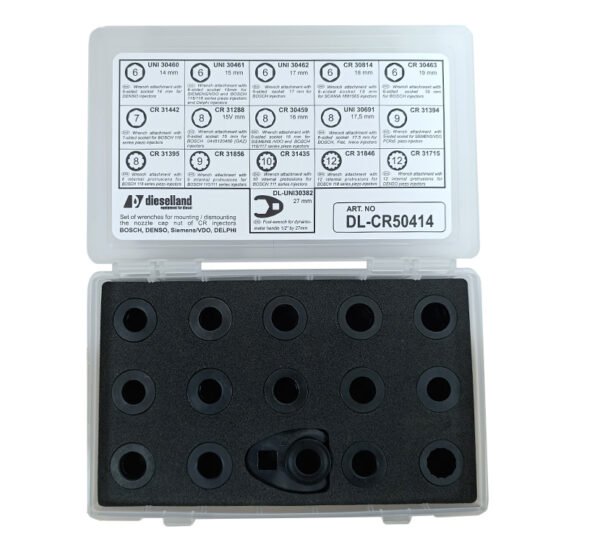 Dieselland DL-CR50414 – Schlüsselsatz (16-teilig) für Düsenmuttern von CR-Injektoren