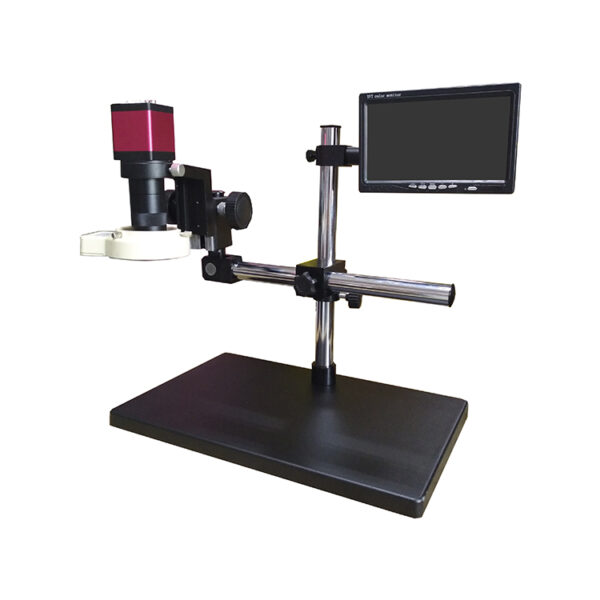 Dieselland DL-UNI20025 – Industriemikroskop-Set mit Monitor und Stativ (8-130×)