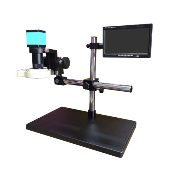 Dieselland DL-UNI20030 – Industriemikroskop-Set mit Monitor und Stativ (8-130×)