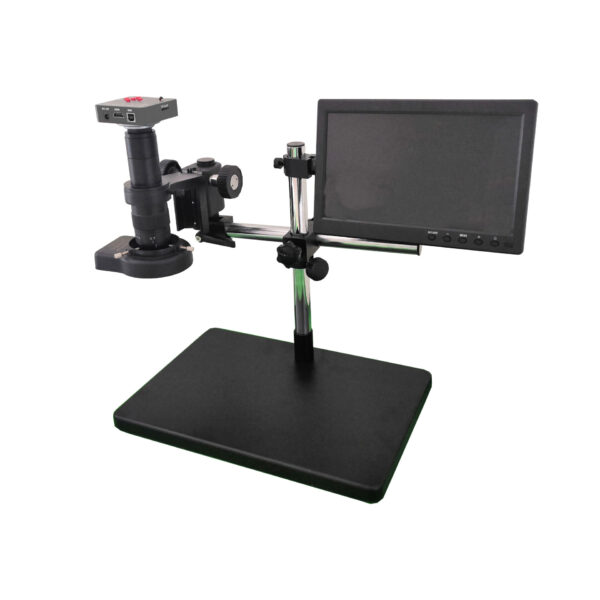 Dieselland DL-UNI20032 – Industriemikroskop-Set mit Monitor und Stativ (37 MP, 180×)